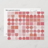 Retro Red Geometric Muster Postkarte (Vorne/Hinten)