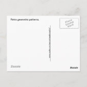 Retro Red Geometric Muster Postkarte (Rückseite)