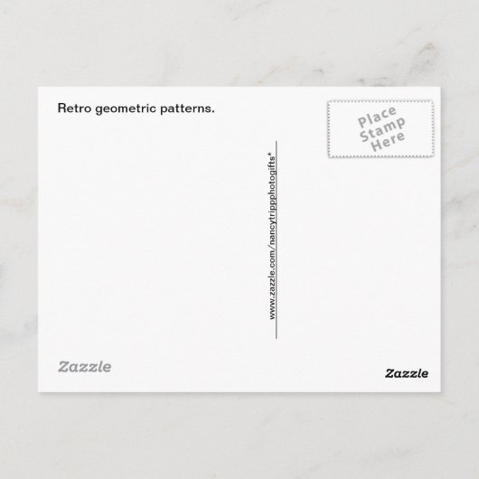 Retro Red Geometric Muster Postkarte (Rückseite)