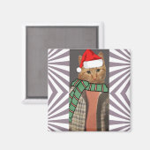 RETRO RED GINGER CAT FUNNY CHRISTMAS MAGNET DER 19 (Vorderseite/Rückseite)