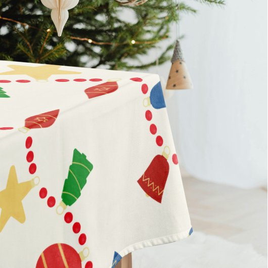 Retro Red Gold Blue Weihnachtsschmuck Tischdecke