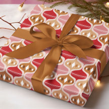 Retro Red Gold Weihnachtsbaumdekore