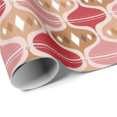 Retro Red Gold Weihnachtsbaumdekore Geschenkpapier (Rolleneckpunkt)