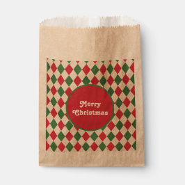 Retro Red Green Harlequin Geschenktütchen