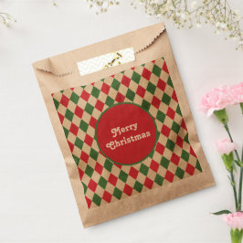 Retro Red Green Harlequin Geschenktütchen