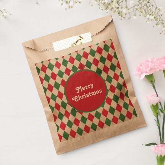 Retro Red Green Harlequin Geschenktütchen (Versiegelt)
