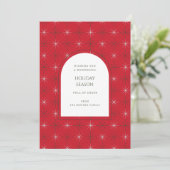 Retro Red Green Mid Century Moderne Ferienkarte (Stehend Vorderseite)