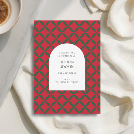 Retro Red Green Mid Century Moderne Ferienkarte