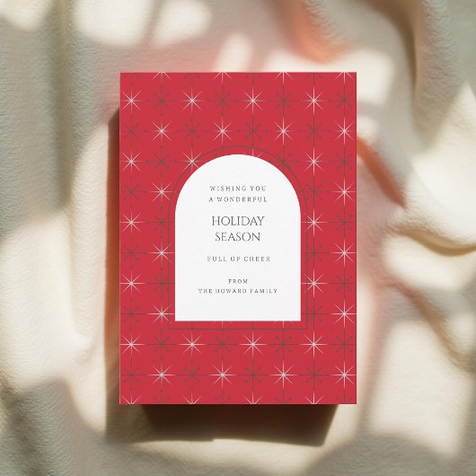 Retro Red Green Mid Century Moderne Ferienkarte