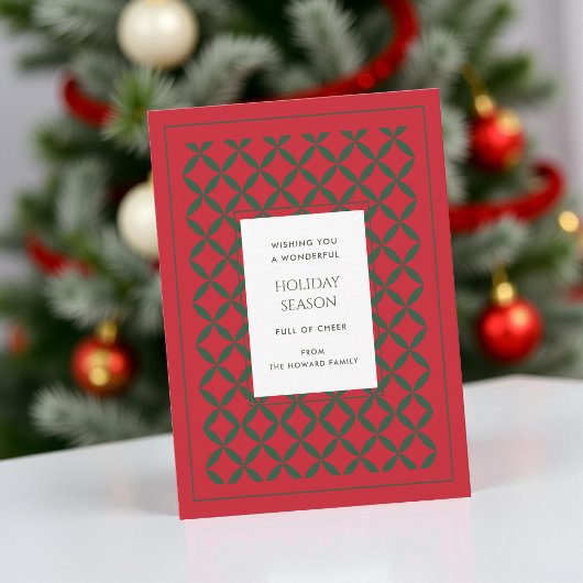 Retro Red Green Mid Century Moderne Ferienkarte