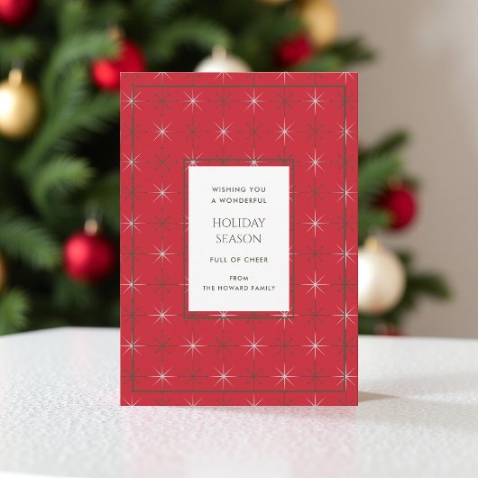 Retro Red Green Mid Century Moderne Ferienkarte