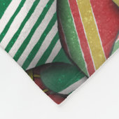 Retro Red Green Strip Design Ornament Muster Fleecedecke (Ecke)