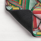 Retro Red Green Strip Design Ornament Muster Mousepad (Ecke)