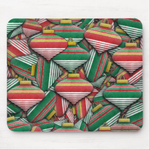 Retro Red Green Strip Design Ornament Muster Mousepad