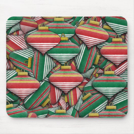 Retro Red Green Strip Design Ornament Muster Mousepad (Vorne)