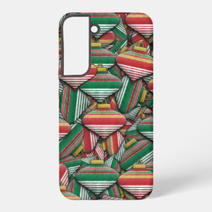Retro Red Green Strip Design Ornament Muster Samsung Galaxy Hülle