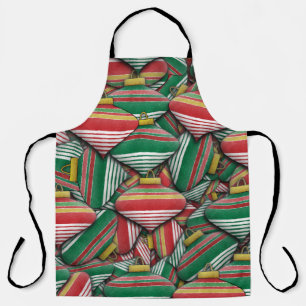 Retro Red Green Strip Design Ornament Muster Schürze