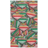 Retro Red Green Strip Design Ornament Muster Tischdecke (Vorderseite)