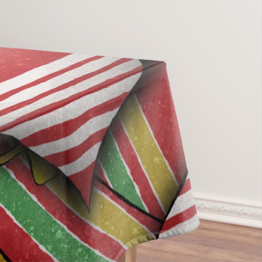 Retro Red Green Strip Design Ornament Muster Tischdecke (Beispiel)