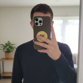 Retro Red & Green Stripes Gold Circle Monogrammed Case-Mate iPhone Hülle