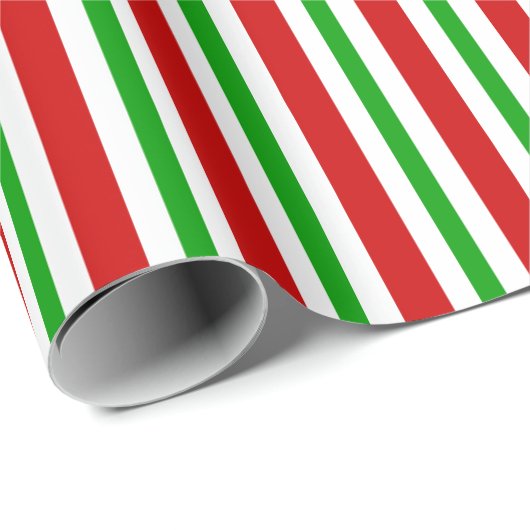 Retro Red Green Strips Gold Text Geschenkpapier (Rolleneckpunkt)