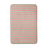 Retro Red Green White Christmas Stripe Pattern Badematte (Vorderseite Vertikal)