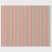 Retro Red Green White Christmas Stripe Pattern Geschenkpapier (Flach)
