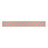 Retro Red Green White Christmas Stripe Pattern Ripsband (Vorderseite)