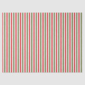 Retro Red Green White Christmas Stripe Pattern Seidenpapier (Vorderseite)