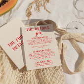 Retro Red Hand Drawn Quirky Fun Wedding Details Begleitkarte