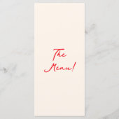 Retro Red Hand Gezeichnet Quirky Fun Wedding Menükarte (Rückseite)