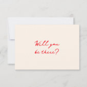 Retro Red Hand Gezeichnet Quirky Niedliche Hochzei RSVP Karte (Rückseite)