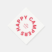 Retro Red Happy Campers Camping Trip Custom Serviette (Ecke)