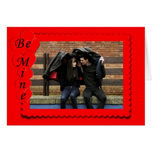 Retro Red Heart Frame benutzerdefinierte Foto-Vorl (Vorderseite (Horizontal))