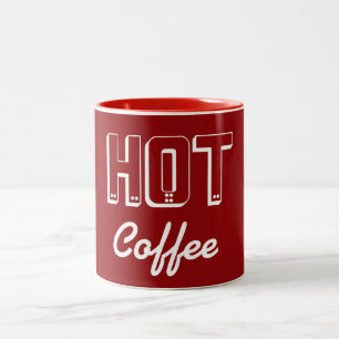 Retro Red Hot Coffee Tasse