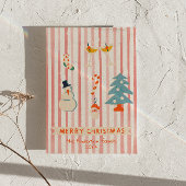 Retro Red Illustriert farbenfrohe Weihnachten Non-