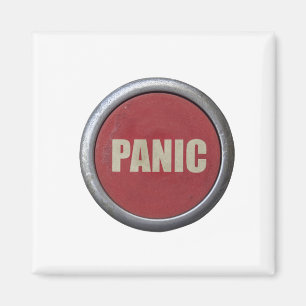 Retro Red Industrial Panik Button Magnet