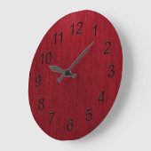 Retro Red Jeans Denim Texture Große Wanduhr (Winkel)