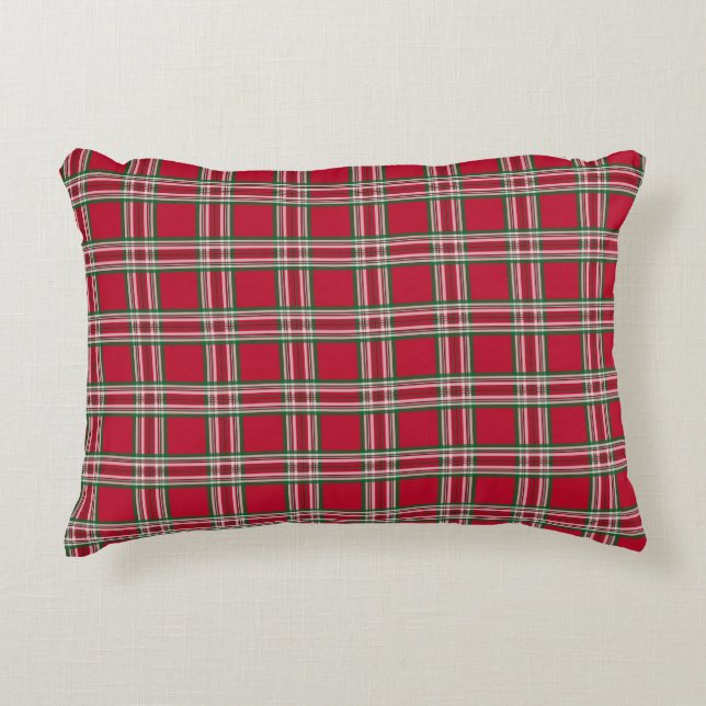 Retro Red Kariert Accent Pillow Dekokissen (Vorderseite)