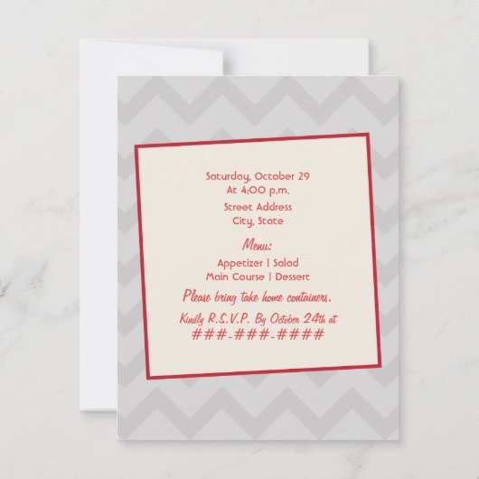 Retro Red Kitchen Cooking Party Einladung (Rückseite)