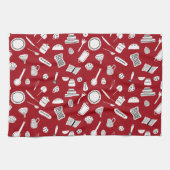 Retro Red Kitchen Geschirrtuch (Horizontal)