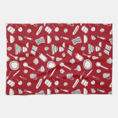 Retro Red Kitchen Geschirrtuch (Horizontal)