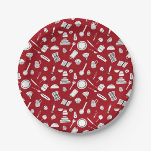 Retro Red Kitchen Pappteller