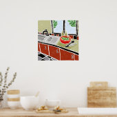 Retro Red Kitchen Poster (Küche)