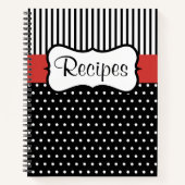 Retro Red Kitchen Rezept Notebook Kochbuch Geschen Notizblock (Vorderseite)