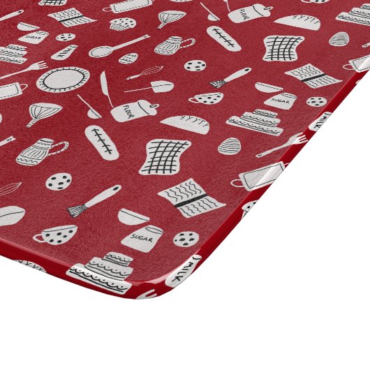 Retro Red Kitchen Schneidebrett (Ecke)