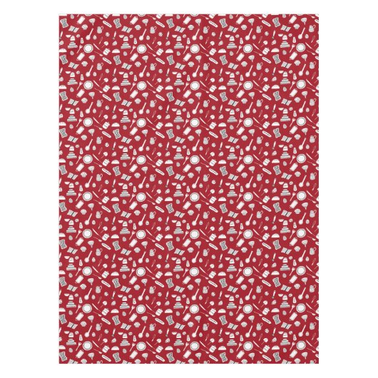 Retro Red Kitchen Tischdecke (Vorderseite)