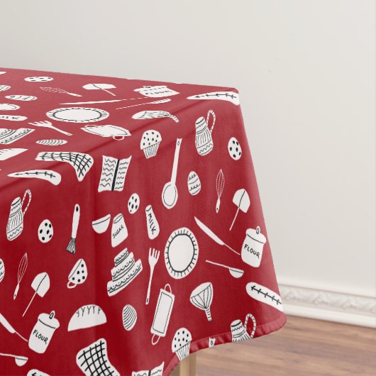 Retro Red Kitchen Tischdecke (Beispiel)