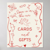 Retro Red Love in the air Bridal Cards gifts Sign Poster (Vorne)