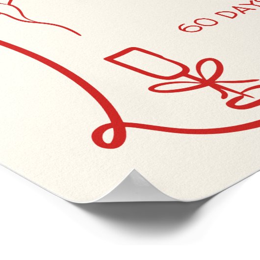 Retro Red Love in the air welcome bridal shower Poster (Ecke)